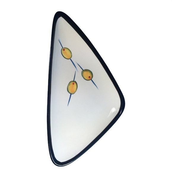 HausenWare Olive Retro Mod Stylized Triangle Hors d Oeuvres Mary Jane Mitchell - Picture 6 of 9